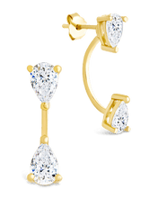 Load image into Gallery viewer, Sterling Silver Pear Cut Duo Jackets