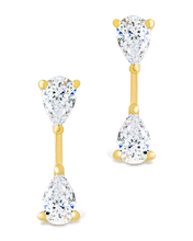 Load image into Gallery viewer, Sterling Silver Pear Cut Duo Jackets