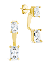Load image into Gallery viewer, Sterling Silver Emerald Cut Duo Jackets