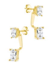 Load image into Gallery viewer, Sterling Silver Emerald Cut Duo Jackets