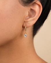 Load image into Gallery viewer, Sterling Silver Angelica Pear Cut CZ French Clip Earrings