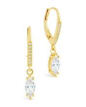 Load image into Gallery viewer, Sterling Silver Allegra Marquise Cut CZ French Clip Earrings