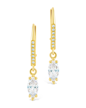 Load image into Gallery viewer, Sterling Silver Allegra Marquise Cut CZ French Clip Earrings