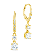 Load image into Gallery viewer, Sterling Silver Magdalena Brilliant Cut CZ French Clip Earrings