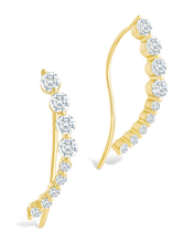 Load image into Gallery viewer, Sterling Silver Brilliant Round CZ Crawlers