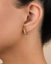 Load image into Gallery viewer, Sterling Silver Thin Bezel Statement Hoops
