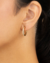 Load image into Gallery viewer, Sterling Silver Eleri CZ Tube Hoops