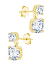 Load image into Gallery viewer, Sterling Silver Galatea Brilliant Cut CZ Studs