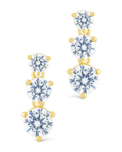 Load image into Gallery viewer, Sterling Silver Opaline Brilliant Cut CZ Studs