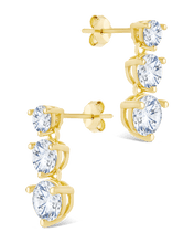 Load image into Gallery viewer, Sterling Silver Opaline Brilliant Cut CZ Studs