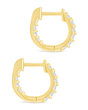 Load image into Gallery viewer, Sterling Silver Constance CZ Studded Statement Hoops