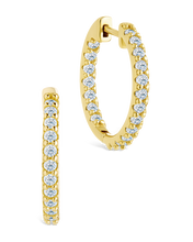 Load image into Gallery viewer, Sterling Silver Constance CZ Studded Statement Hoops