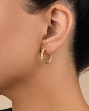 Load image into Gallery viewer, Sterling Silver Constance CZ Studded Statement Hoops