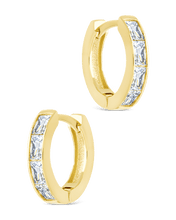 Load image into Gallery viewer, Anwen Emerald Cut CZ Hoops