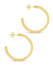 Load image into Gallery viewer, Herringbone Chain Hoop Earrings