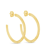 Load image into Gallery viewer, Herringbone Chain Hoop Earrings