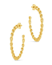 Load image into Gallery viewer, Rylan Flat Chain Hoop Earrings