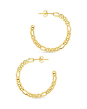 Load image into Gallery viewer, Rylan Flat Chain Hoop Earrings