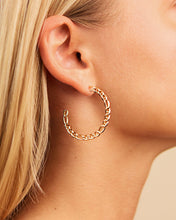 Load image into Gallery viewer, Rylan Flat Chain Hoop Earrings