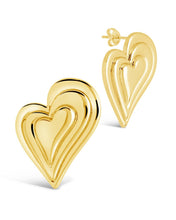 Load image into Gallery viewer, Beating Heart Statement Stud Earrings