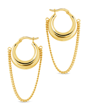 Load image into Gallery viewer, Mackenzie Chain Drop Hoop Earrings