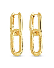 Load image into Gallery viewer, Felicity Textured Chain Link Drop Earrings
