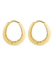 Load image into Gallery viewer, Fairley Oval Textured Micro Hoops