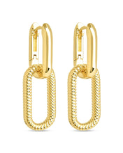 Load image into Gallery viewer, Sable CZ Chain Link Drop Stud Earrings