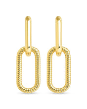 Load image into Gallery viewer, Sable CZ Chain Link Drop Stud Earrings