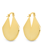 Load image into Gallery viewer, Francesca Ribbed Fan Hoop Earrings