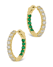 Load image into Gallery viewer, Karsyn Emerald Classic Hoops