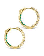 Load image into Gallery viewer, Karsyn Emerald Classic Hoops