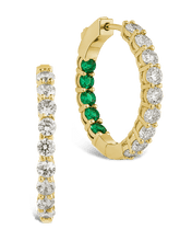 Load image into Gallery viewer, Karsyn Emerald Classic Hoops