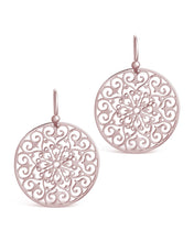 Load image into Gallery viewer, Sterling Silver Round Filigree Dangle Earrings