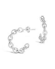 Load image into Gallery viewer, Sterling Silver Delicate Chain Hoops