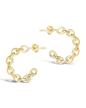 Load image into Gallery viewer, Sterling Silver Delicate Chain Hoops