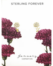 Load image into Gallery viewer, Sterling Silver Birth Flower Stud Earrings
