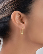 Load image into Gallery viewer, Sterling Silver Rectangle Huggie Hoop Earrings