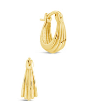 Load image into Gallery viewer, Sterling Silver Ripple Statement Hoop Earrings