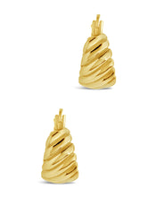 Load image into Gallery viewer, Sterling Silver Croissant Dome Hoop Earrings