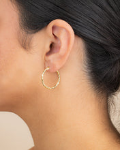Load image into Gallery viewer, Sterling Silver Anita Textured Hoop Earrings