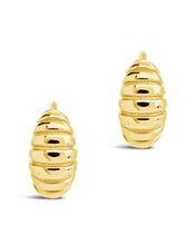 Load image into Gallery viewer, Sterling Silver Graham Ribbed Micro Hoop Earrings