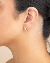 Load image into Gallery viewer, Sterling Silver Graham Ribbed Micro Hoop Earrings