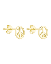 Load image into Gallery viewer, Sterling Silver Peace Sign Studs