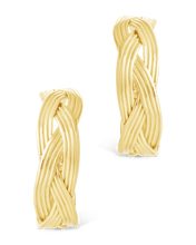 Load image into Gallery viewer, Sterling Silver Janet Ribbed Hoop Earrings