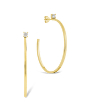 Load image into Gallery viewer, Sterling Silver Kamryn Luxe Stone Accent Hoops