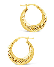 Load image into Gallery viewer, Delia Textured Hoop Earrings