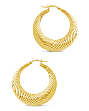 Load image into Gallery viewer, Delia Textured Hoop Earrings