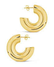 Load image into Gallery viewer, Wynonna Polished Tube Hoop Earrings