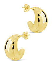 Load image into Gallery viewer, Eclipse Polished Hoop Earrings
